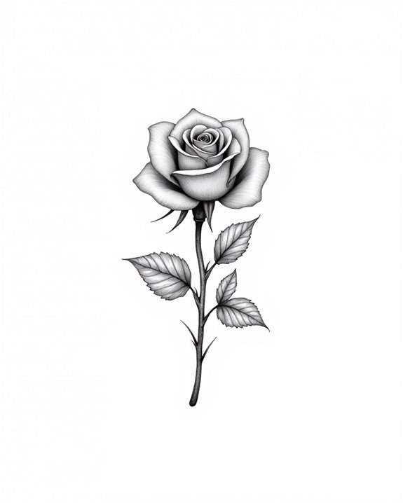 delicate rose ankle tattoos
