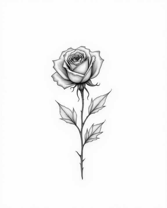 delicate rose finger tattoos