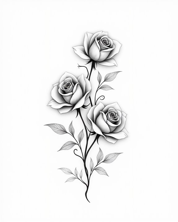 delicate rose petal tattoo