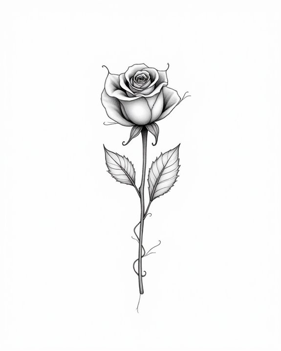 delicate rose wrist tattoo