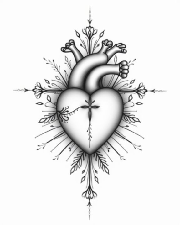 delicate sacred heart tattoos