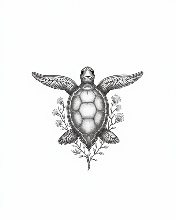 delicate sea turtle artistry