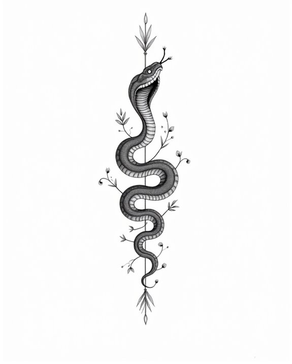 delicate snake tattoo design