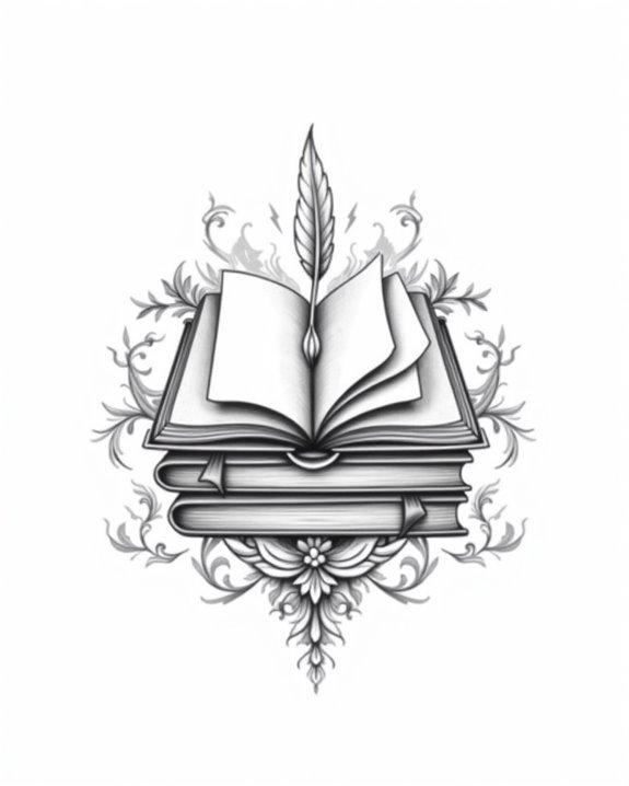 delicate vintage book tattoo