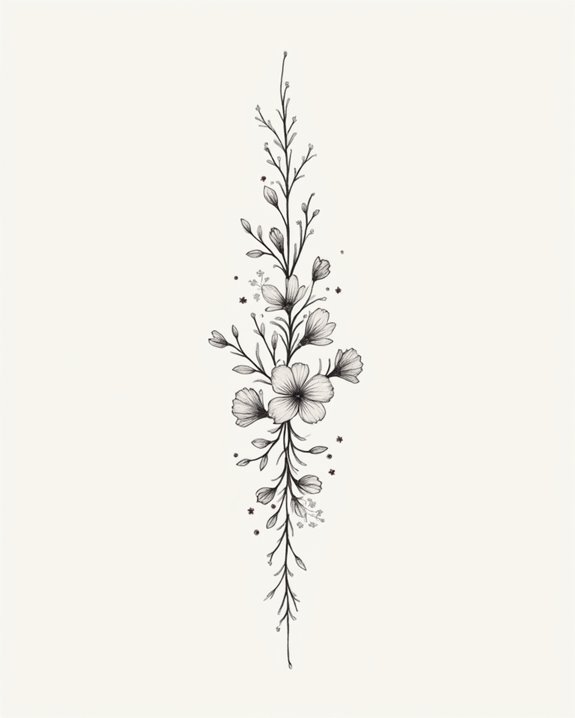 delicate vintage floral tattoos