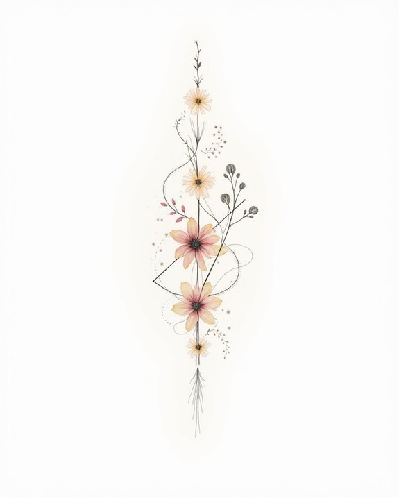 delicate watercolor tattoo bursts