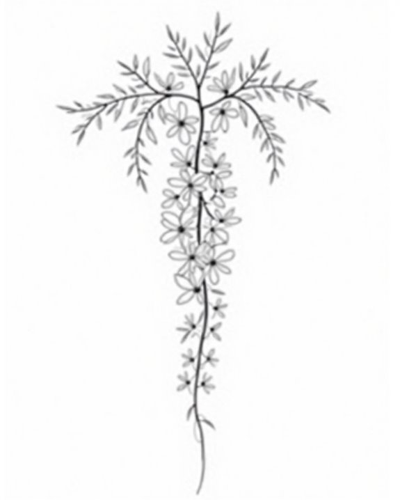 delicate wisteria neck tattoo