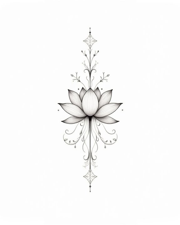 dreamy lotus collarbone tattoo