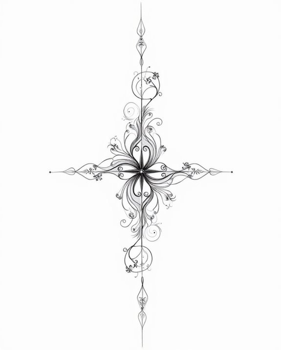dynamic abstract line tattoos