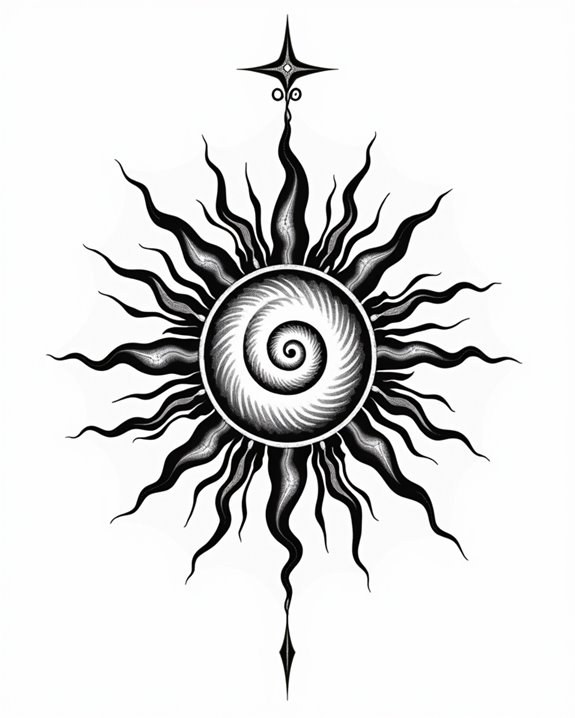 dynamic spiral sun symbolism