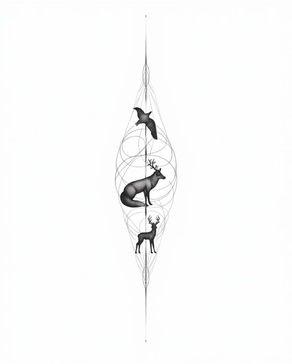 elegant animal silhouette tattoos