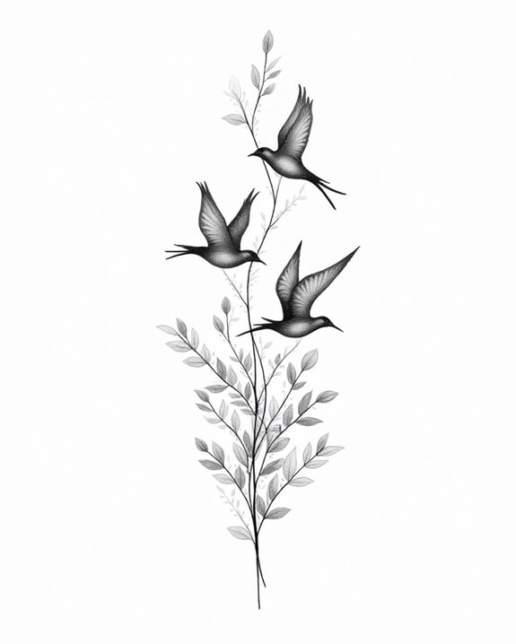 elegant animal silhouette tattoos