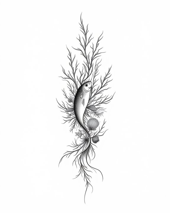 elegant aquatic creature tattoos