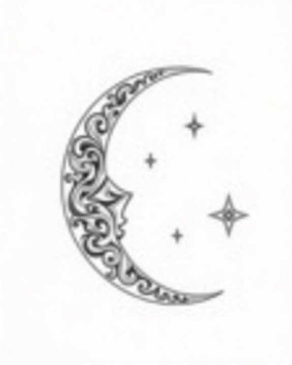 elegant celestial crescent moon