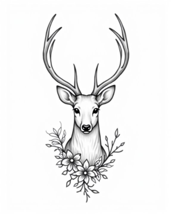 elegant deer silhouette tattoos