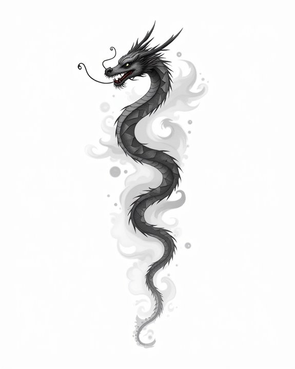 elegant dragon cloud tattoo