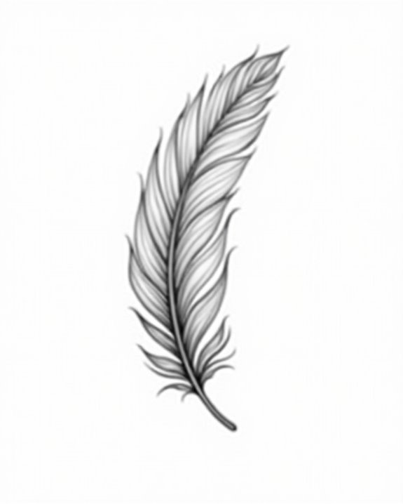 elegant feather tattoo design