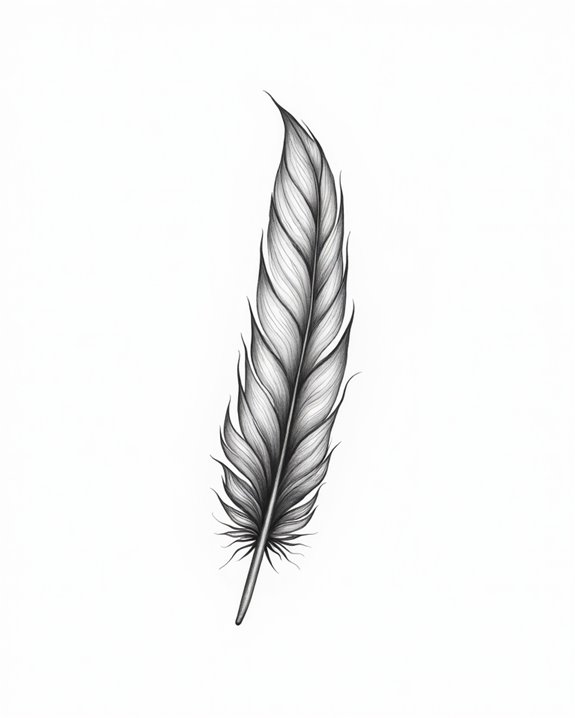 elegant feather tattoo designs
