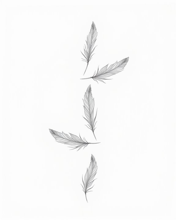 elegant feather wrist tattoo