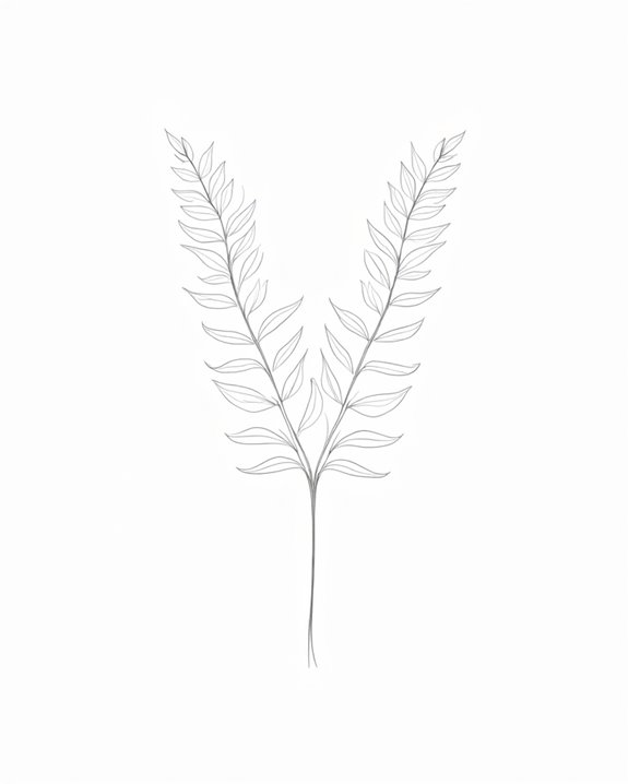 elegant fern frond tattoo