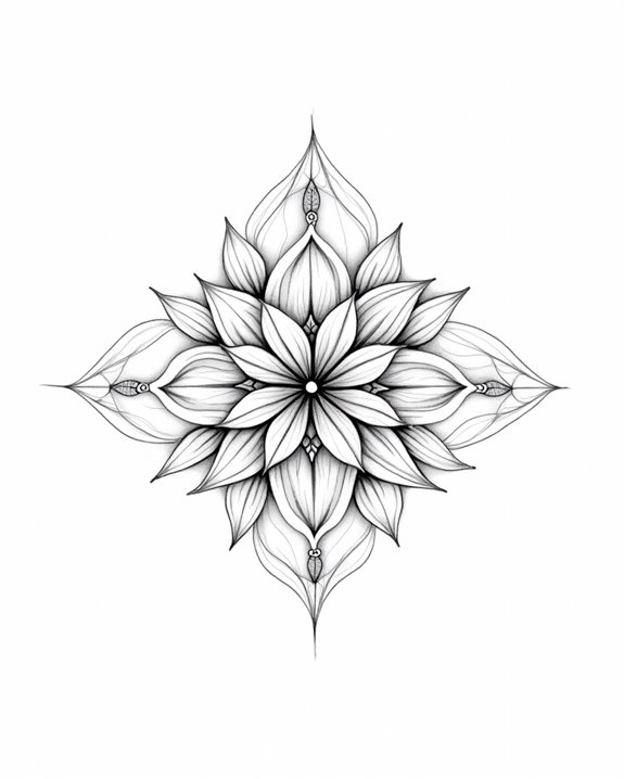 elegant floral geometric tattoos