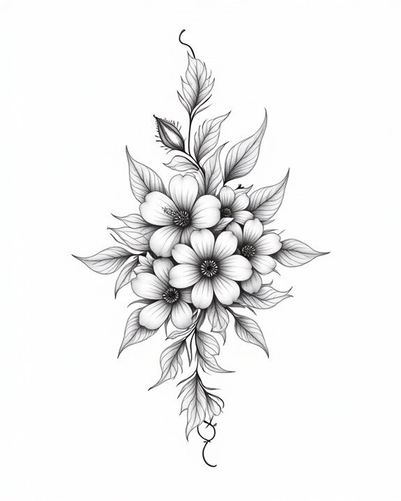 elegant floral tattoo artistry