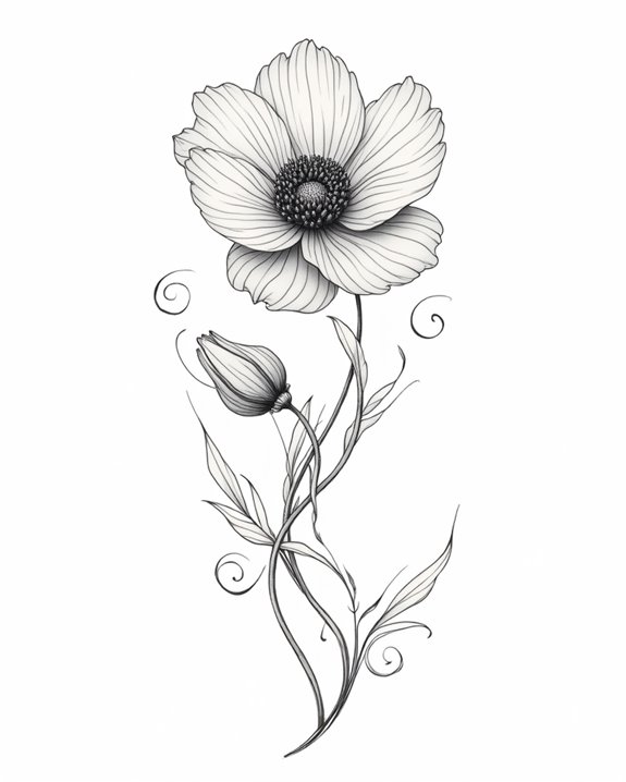 elegant floral tattoo design