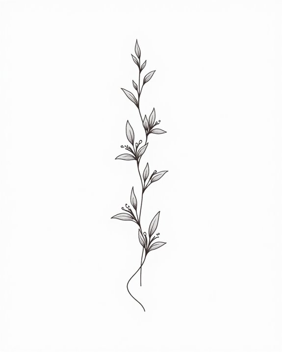 elegant floral vine tattoo