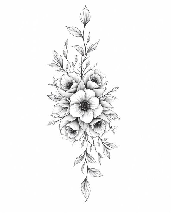 elegant floral vine tattoo