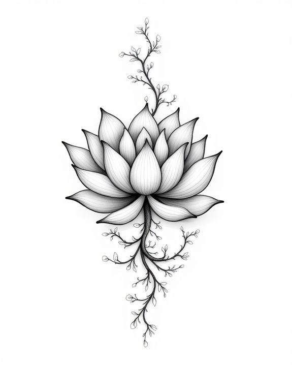 elegant floral vine tattoos