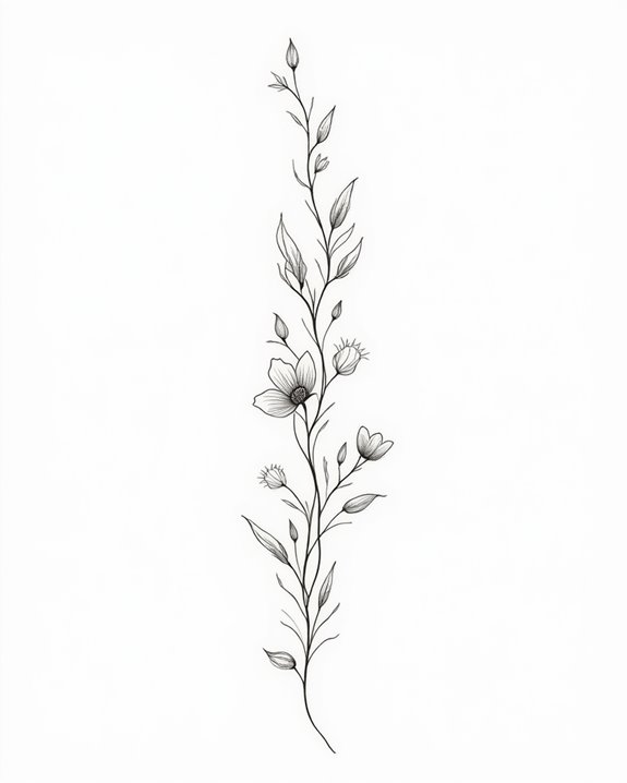 elegant floral vine tattoos