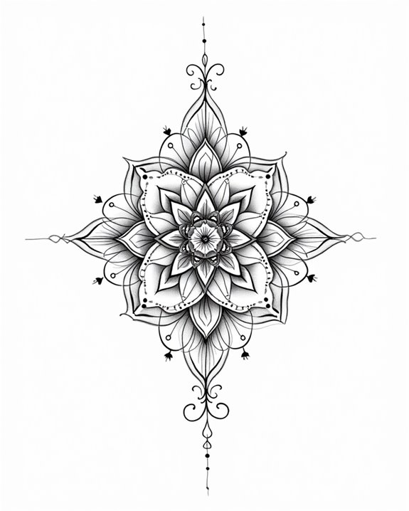 elegant geometric heart symbolism