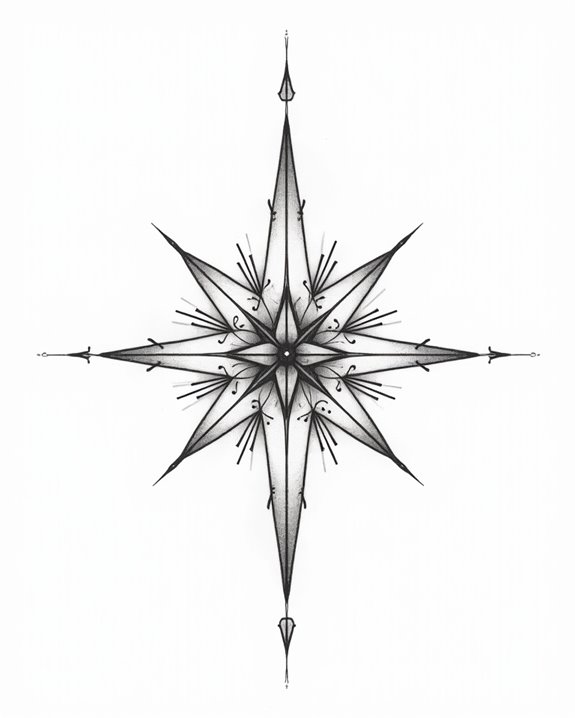 elegant geometric star tattoos