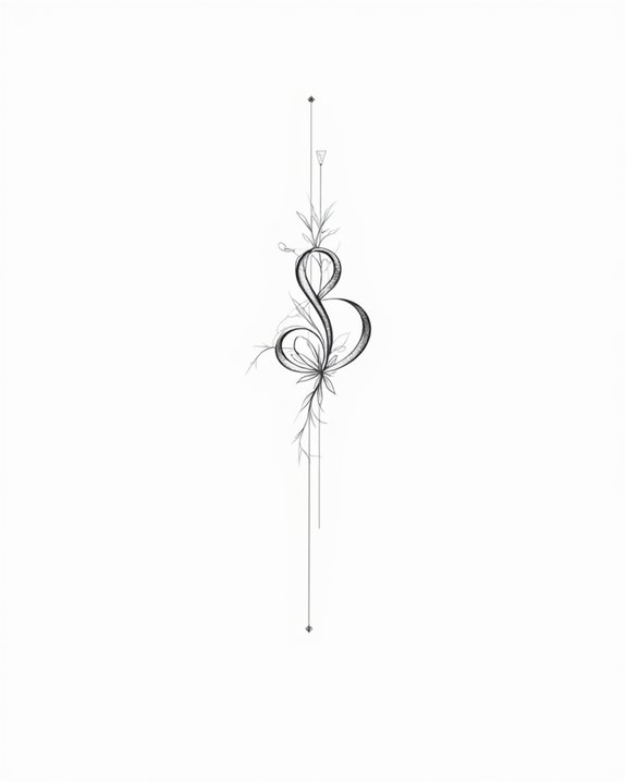 elegant initial behind ear