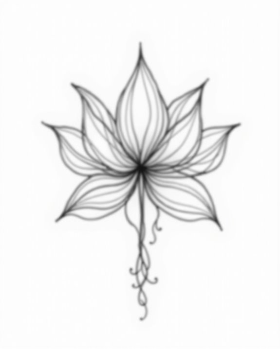 elegant lotus flower tattoo
