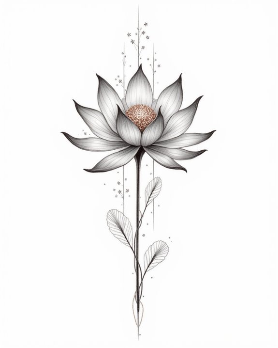 elegant lotus tattoo details