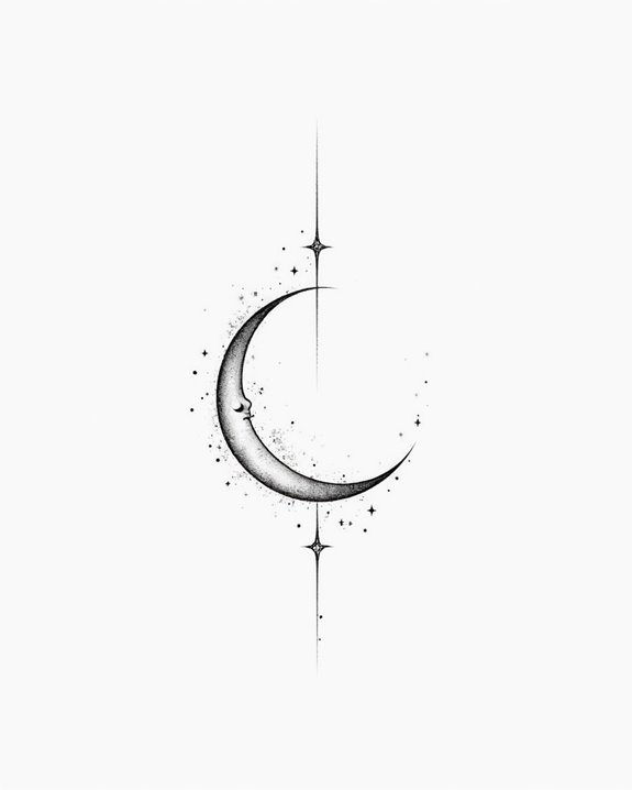 elegant lunar tattoo design