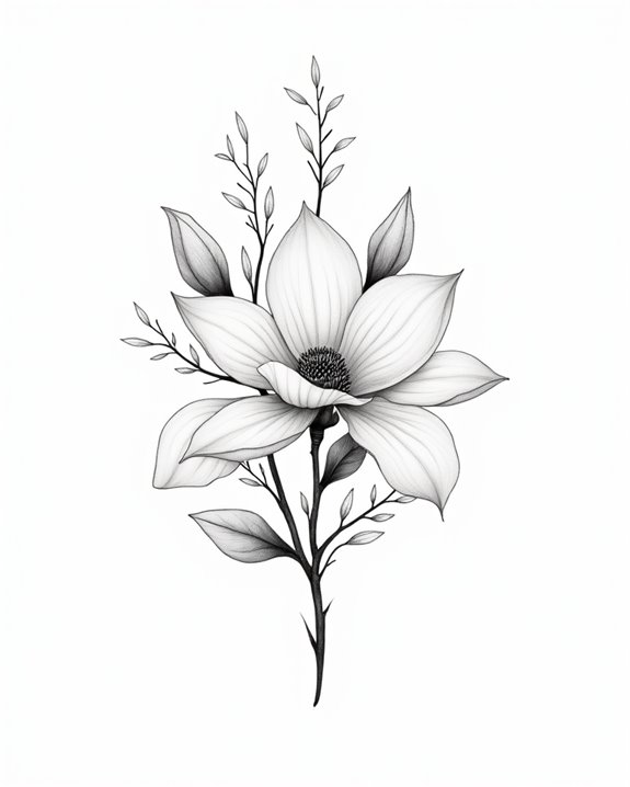 elegant magnolia fine line