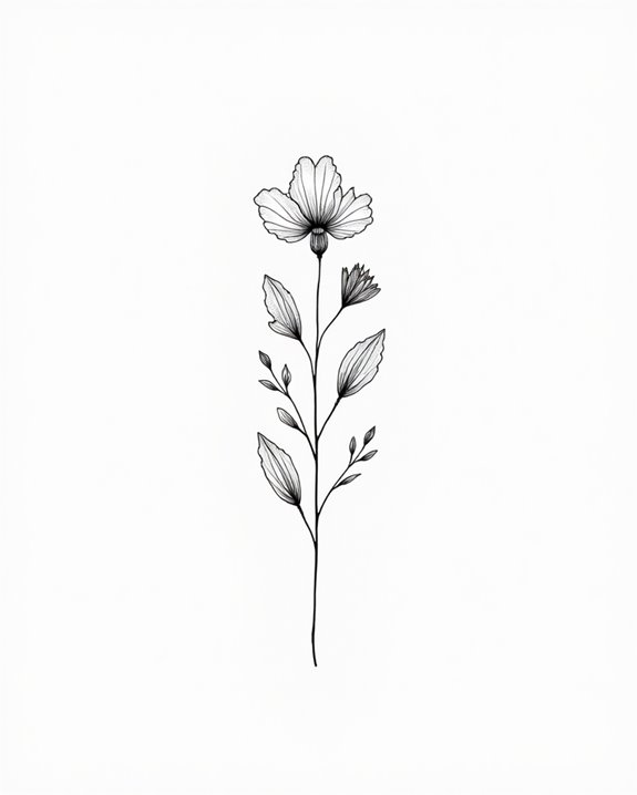 elegant minimal botanical tattoos