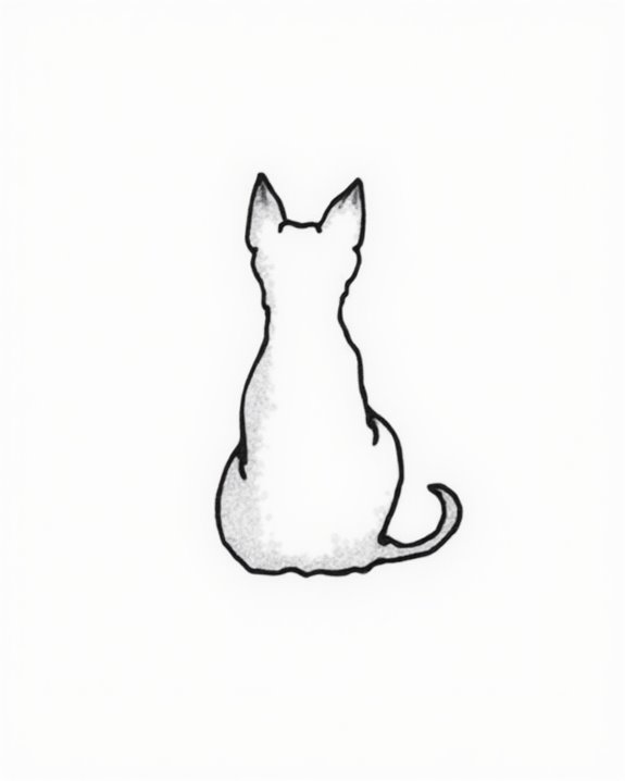 elegant minimal cat tattoos
