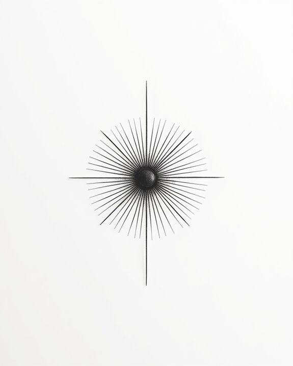 elegant minimal sunburst tattoo