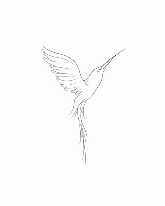 elegant minimalist bird tattoo