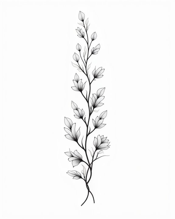 elegant minimalist botanical tattoo