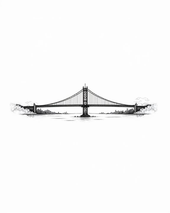 elegant minimalist bridge tattoo