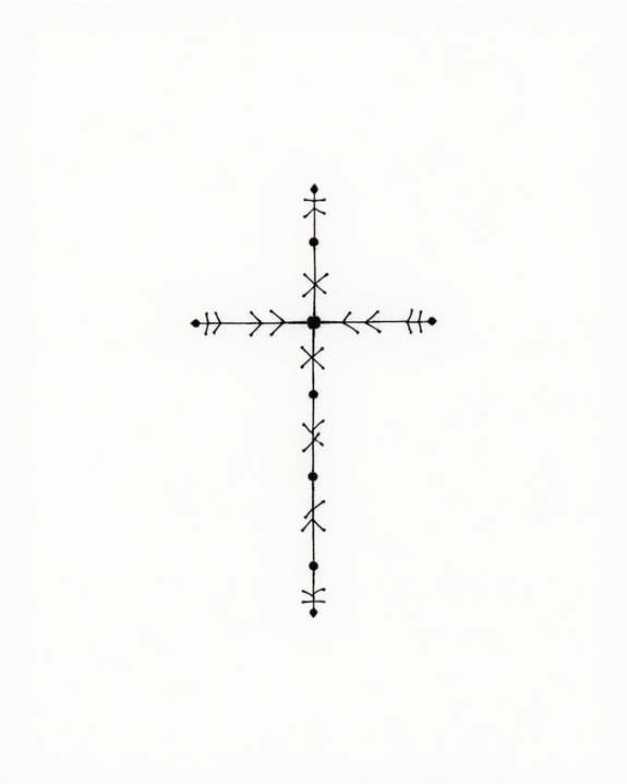 elegant minimalist cross tattoos