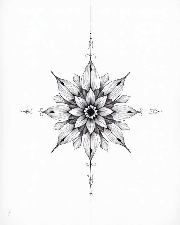 elegant minimalist dreamcatcher tattoo