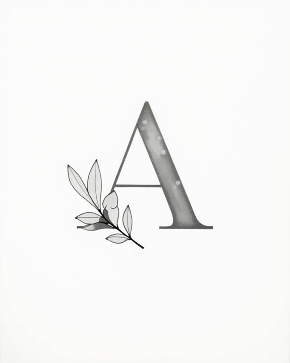 elegant minimalist initial tattoo