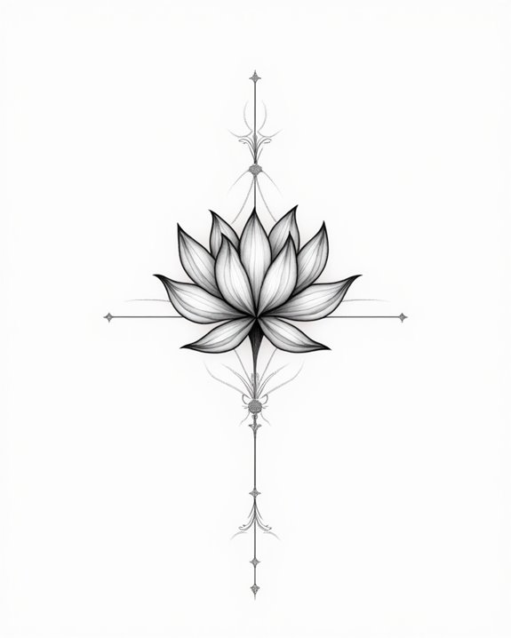 elegant minimalist lotus design