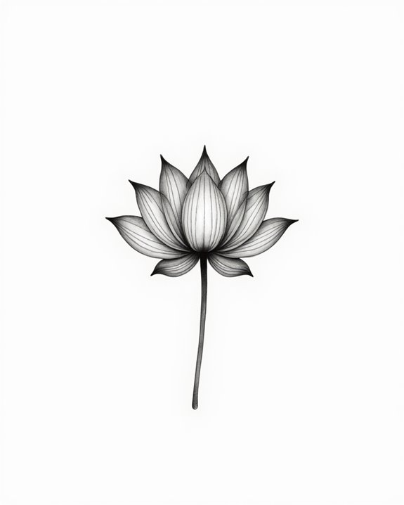 elegant minimalist lotus tattoo