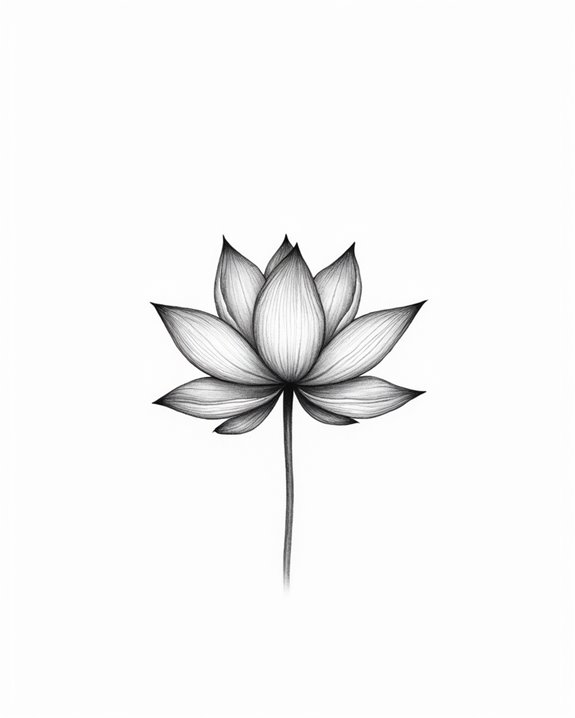 elegant minimalist lotus tattoo